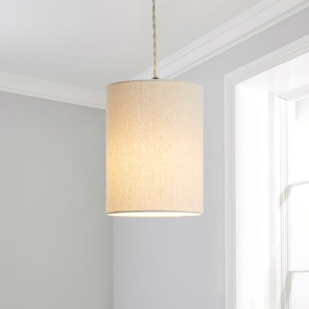 Linen Cylinder Pendant - Natural